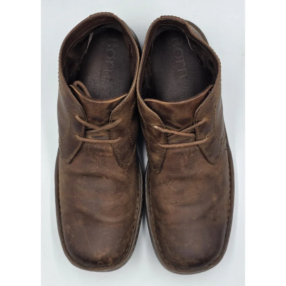 Born Harrison Chukka Boots Men's 10.5M Brown Leather Handcrafted Lace Up Ankle